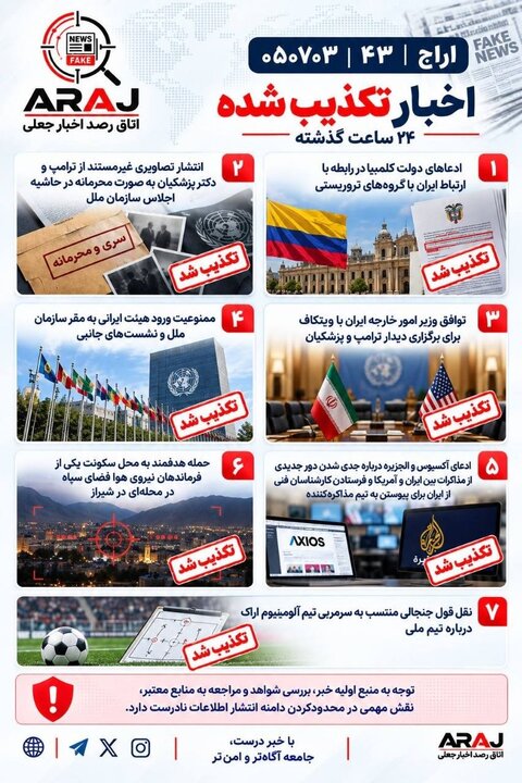 فکت چک؛ اخباری که ۳ مهر ۱۴۰۵ تکذیب شدند
