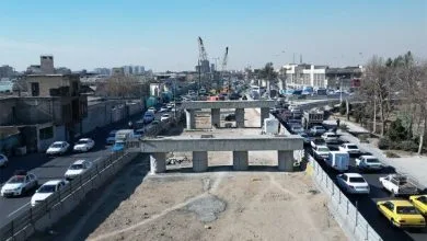 ابرپروژه پل طبقاتی بعثت به مرحله قالب بندی عرشه رسید+فیلم